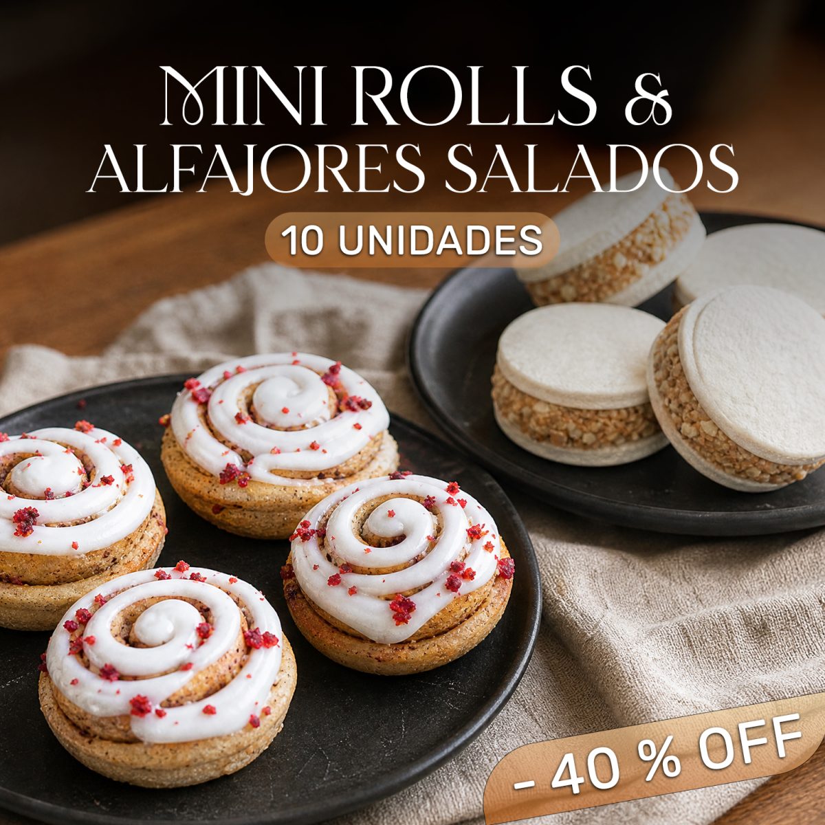 Box Rolls de Canela & Alfajores Salados (10 Uds.)